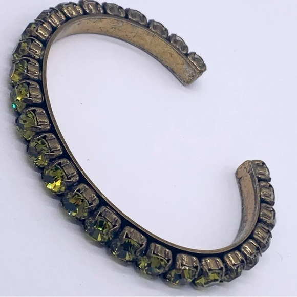 J. Crew Green Crystal Cuff Bracelet - Picture 3 of 4